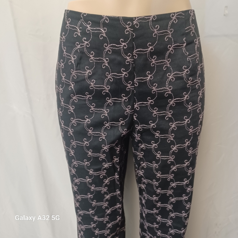 Alanni by Donny  Brook Size 12 Stylish Black Patterned Women's Pants - Picture 3 of 13